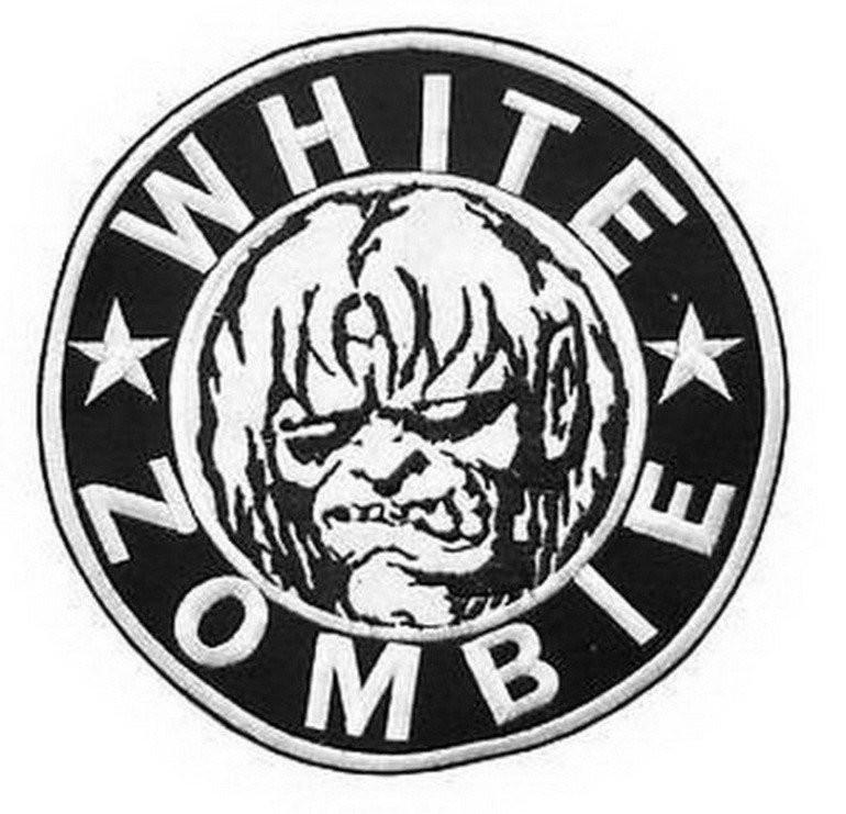 White Zombie Woven Iron On Embroidered Patch Tweet