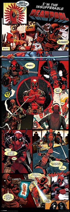 Deadpool Panels Door Poster