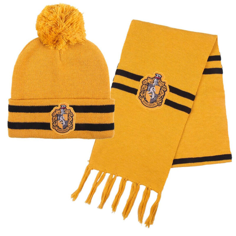 Σετ Σκούφος Κασκόλ Harry Potter Hufflepuff Beanie And Scarf Gift Set Of 2 Yellow