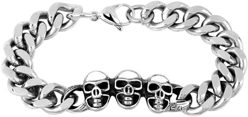 Αλυσίδα Χεριού Chain Skull Trio Stainless Steel Bracelet