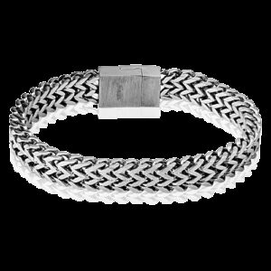 Αλυσίδα Χεριού Square Chain Magnet Locking Square Clasp 316L Stainless Steel Bracelet