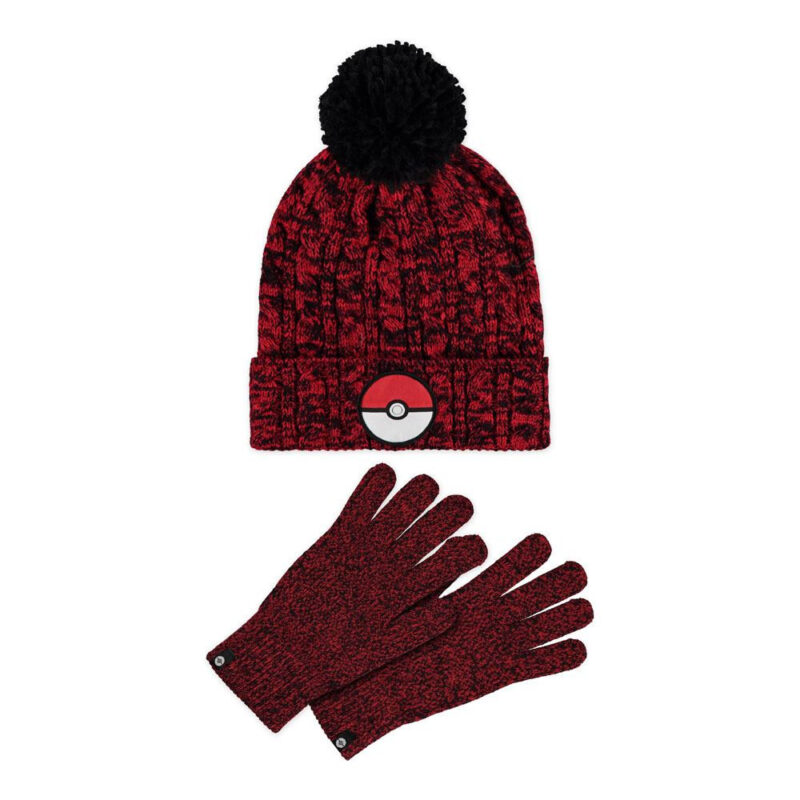 Σετ Σκούφος Γάντια Pokemon Beanie And Knitted Gloves Gift Set Red